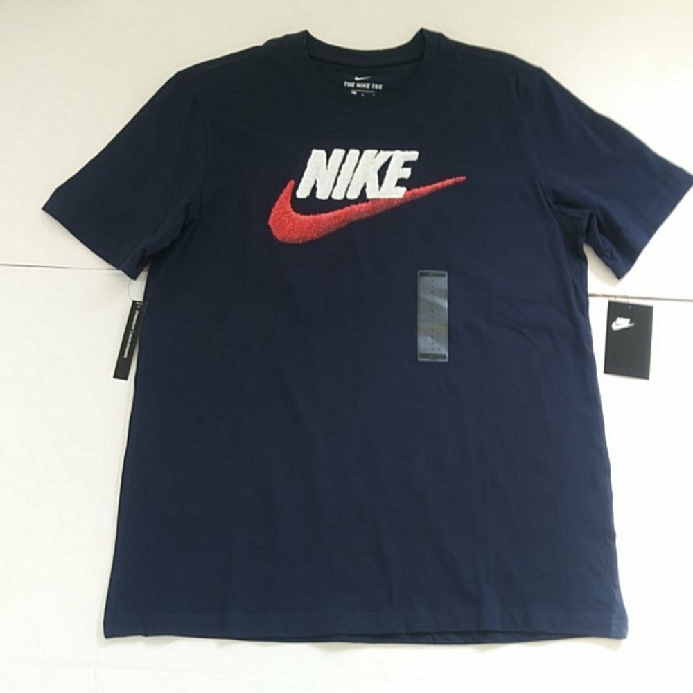 Nike Crew Neck T-Shirt Blue University Red Swoosh